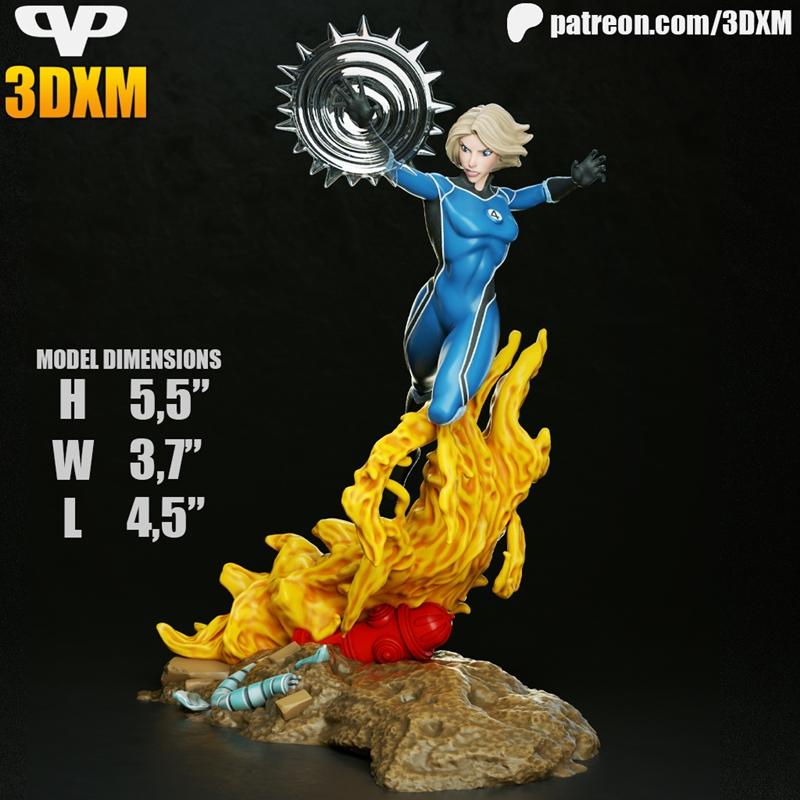3DXM - 无影女 - 3D打印模型|3DXM – Invisible Woman – 3D Print Model STL