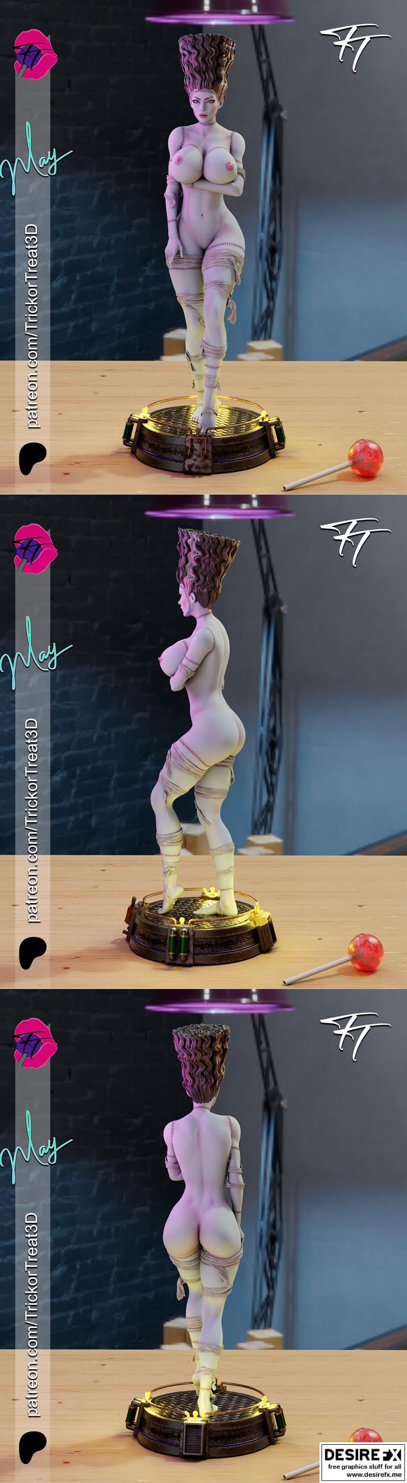 弗兰肯斯坦的新娘 3D打印模型|Trick of Treat – Bride of Frankenstein – 3D Print Model STL