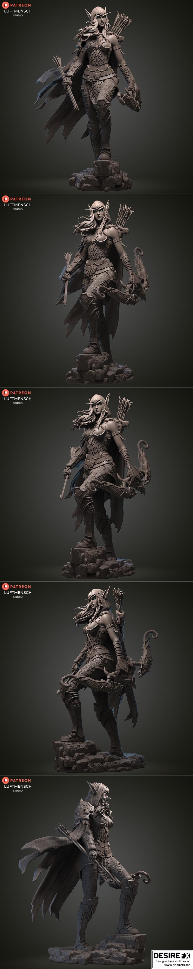 阿拉里亚·风行者 3D打印模型|Alleria Windrunner – 3D Print Model STL