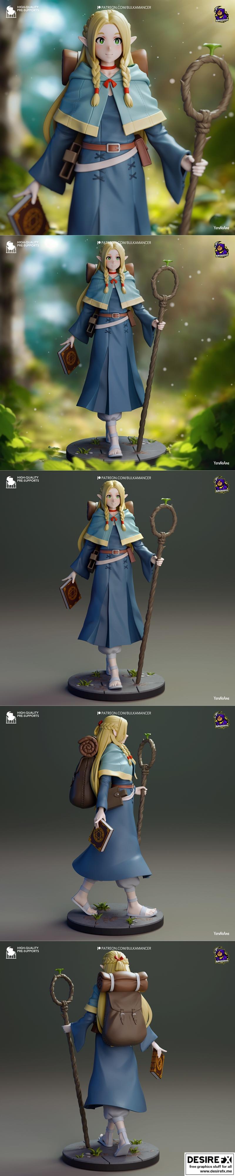 Bulkamancer造型设计——马克丽尔——美味 dungeon 3D打印模型|Bulkamancer Sculpts – Marcille – Delicious in Dungeon – 3D Print Model STL