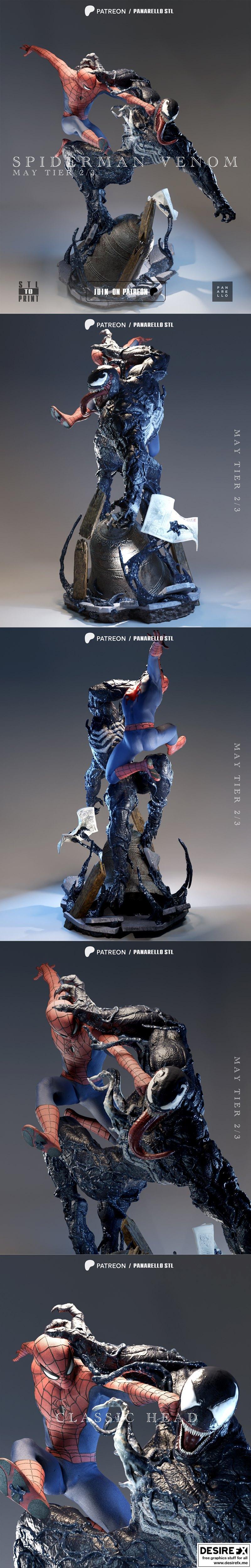 Panarello 3D打印蜘蛛侠迪奥拉模型|Panarello – Venom Spiderman Diorama – 3D Print Model STL