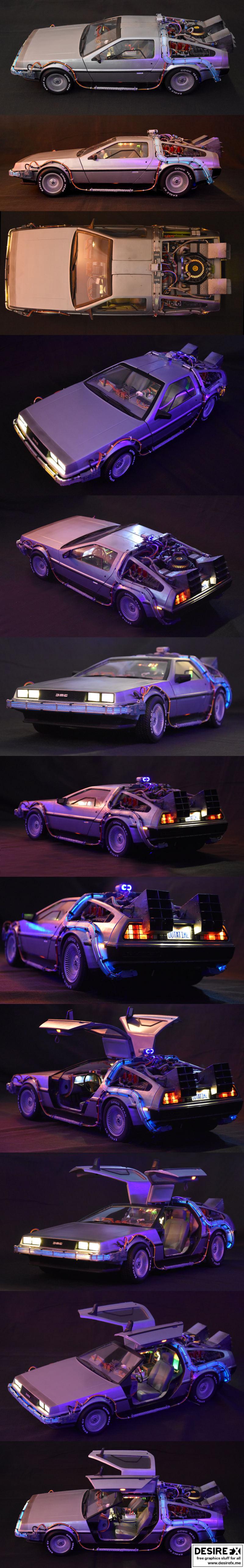 德·摩根时光机 3D打印模型|DMC Delorean Time Machine – 3D Print Model