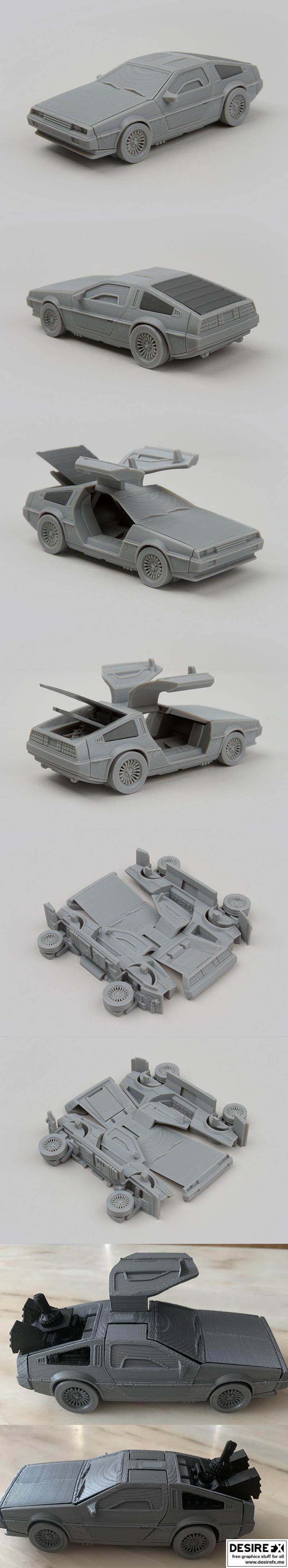 可折叠汽车——德·梅斯特雷时光机——3D打印模型|Foldable Car – DMC Delorean Time Machine – 3D Print Model