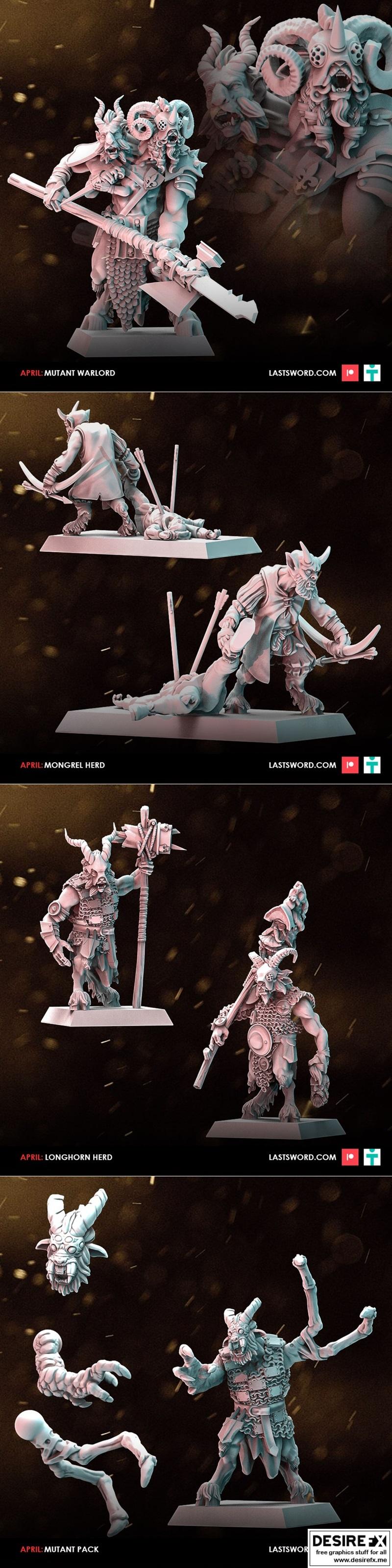 Last Sword迷你模型——半种人时代 3D打印模型|Last Sword Miniatures – The Age of the Half-Breeds April 2024 – 3D Print Model STL