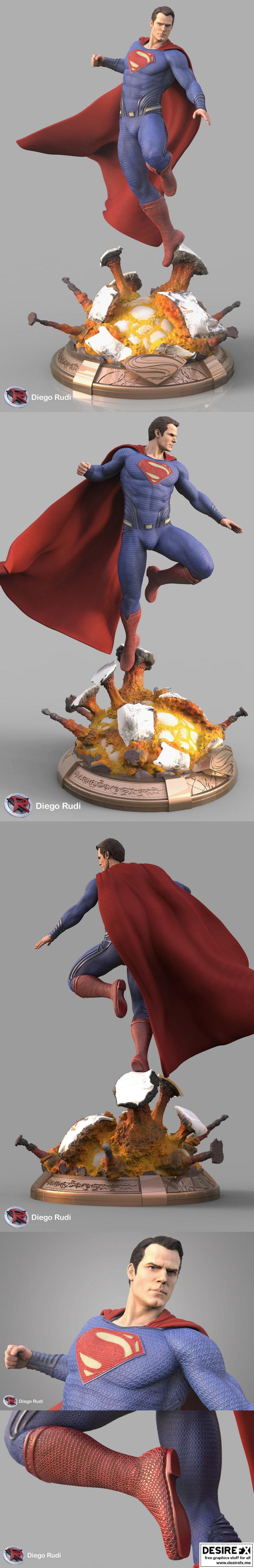 超人 - 亨利·卡维尔 - 3D打印模型|Superman – Henry Cavill – 3D Print Model