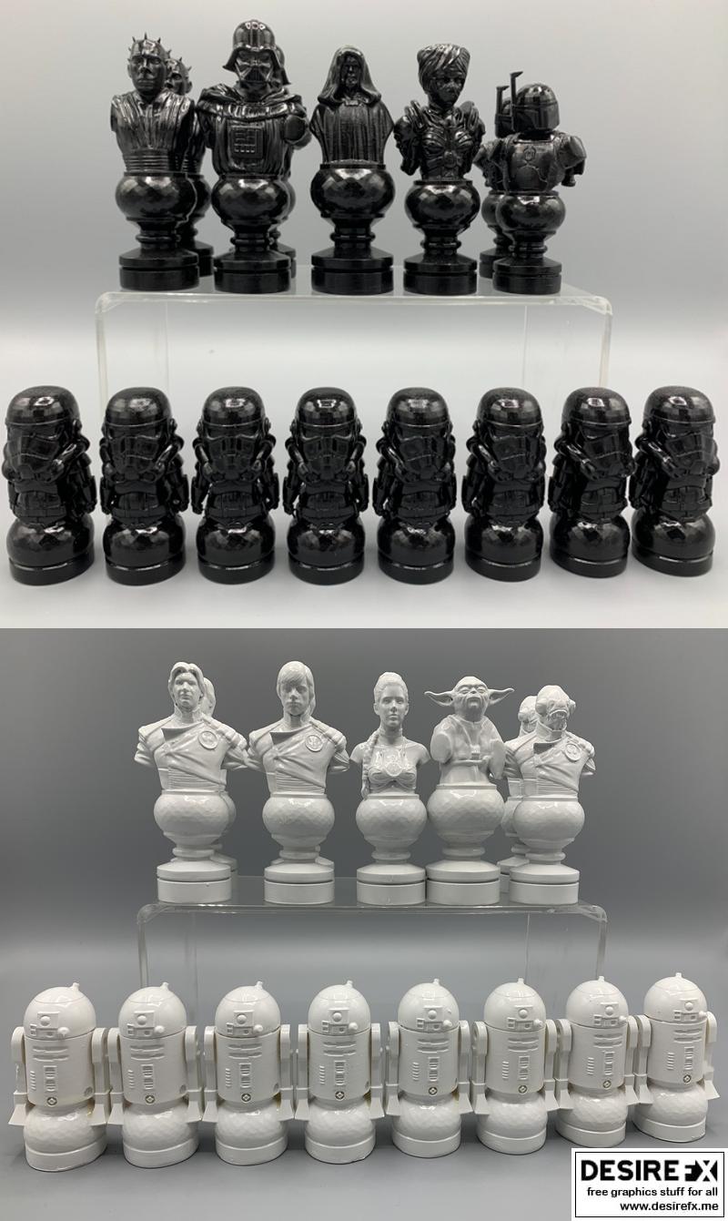 星球大战棋盘模型|Star Wars Chess Set – 3D Print Model