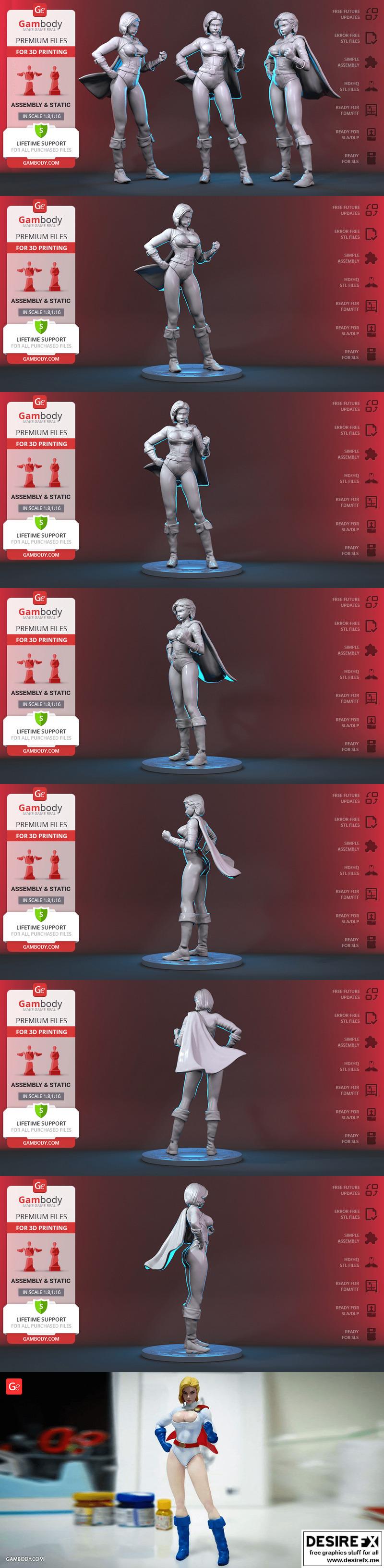权力少女 3D打印模型|Power Girl – 3D Print Model