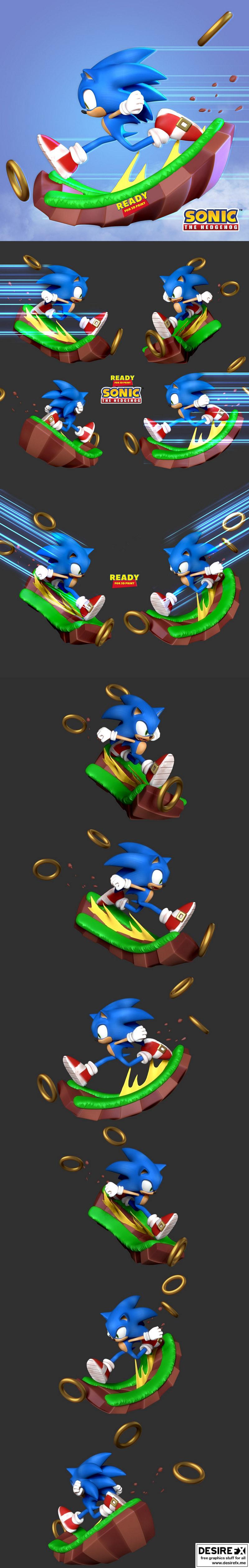 刺猬索尼克 3D打印模型|Sonic the Hedgehog – Lightning Fast – 3D Print Model