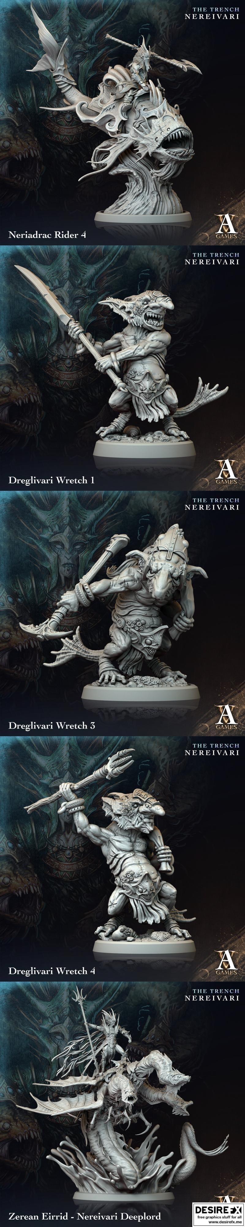 Archvillain Games《The Trench》涅瑞维瑞 3D打印模型|Archvillain Games – The Trench – Nereivari May 2024 – 3D Print Model STL