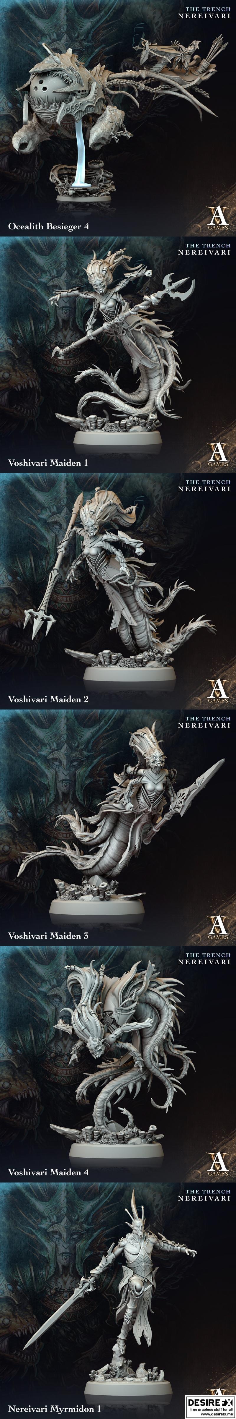 Archvillain Games《The Trench》涅瑞维瑞 3D打印模型|Archvillain Games – The Trench – Nereivari May 2024 – 3D Print Model STL