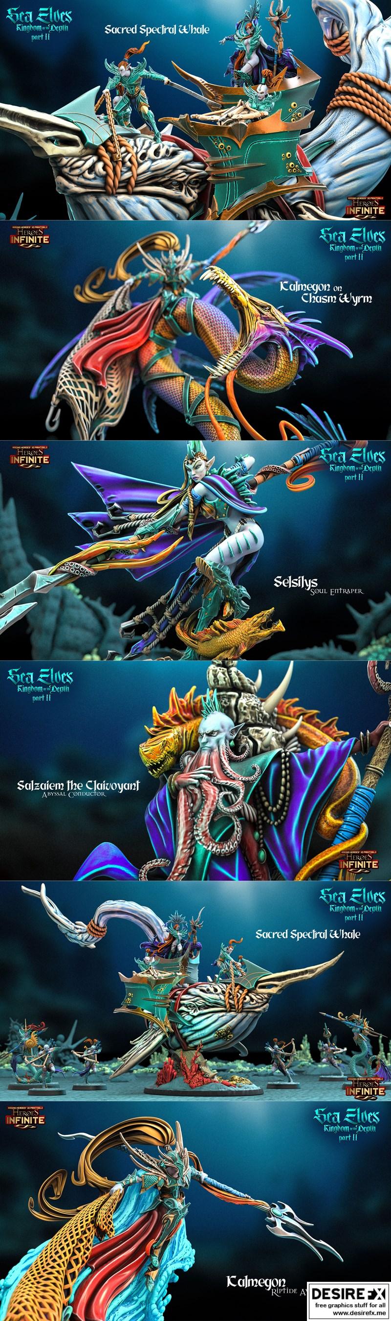 海族英雄——深海王国 3D打印模型|Heroes Infinite – Sea Elves – Kingdom of the Depth part 2 May 2024 – 3D Print Model STL