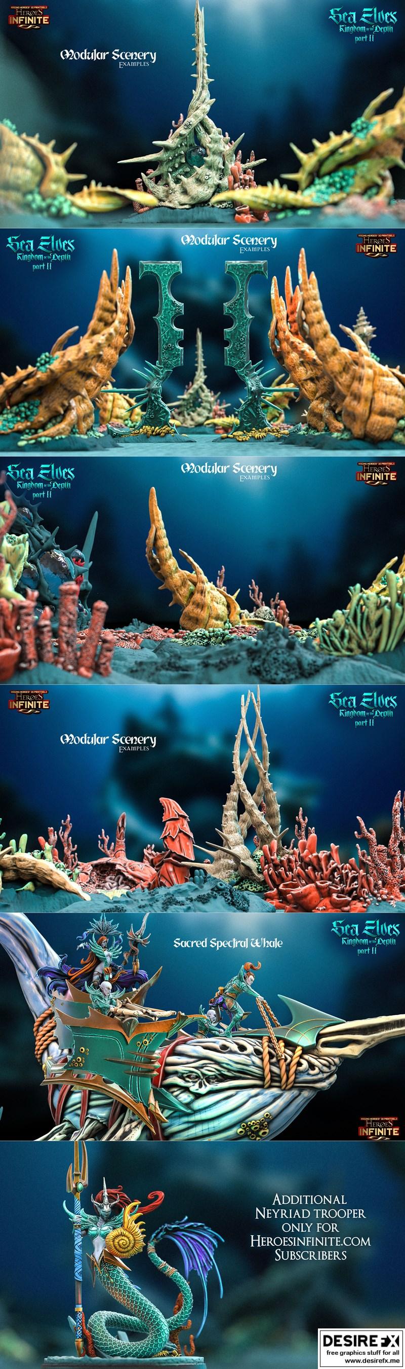 海族英雄——深海王国 3D打印模型|Heroes Infinite – Sea Elves – Kingdom of the Depth part 2 May 2024 – 3D Print Model STL