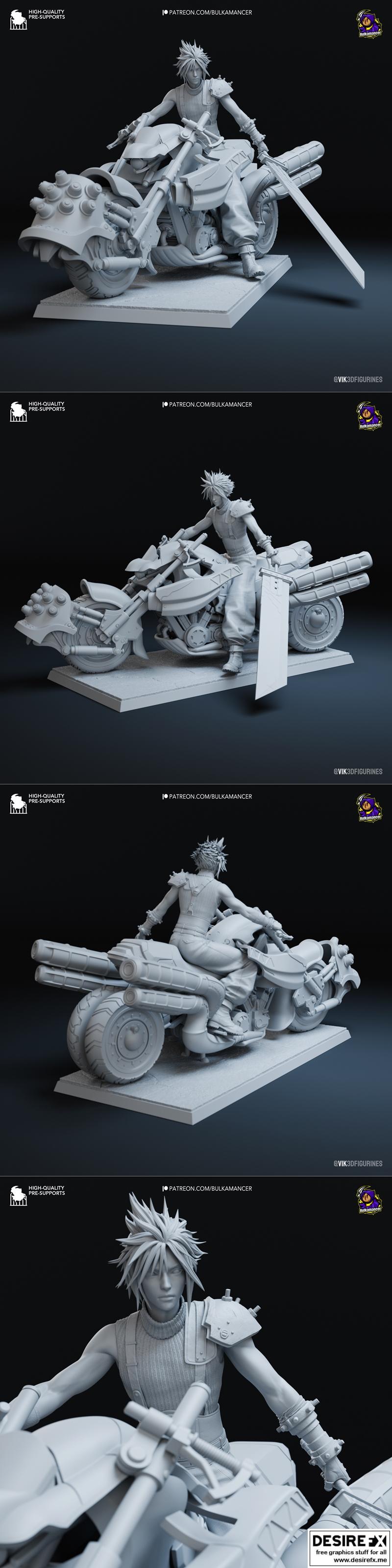 云的雕塑——最终幻想7 3D打印模型|Bulkamancer Sculpts – Cloud – Final Fantasy VII – 3D Print Model STL