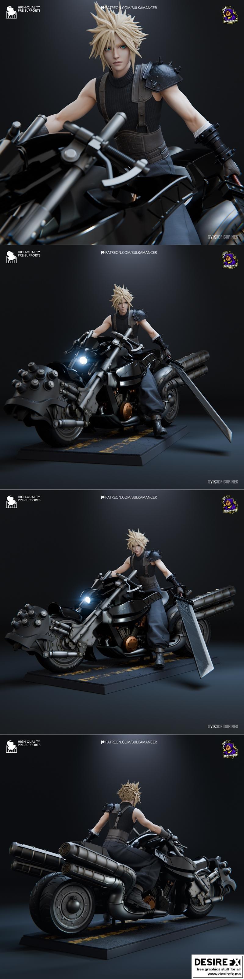 云的雕塑——最终幻想7 3D打印模型|Bulkamancer Sculpts – Cloud – Final Fantasy VII – 3D Print Model STL
