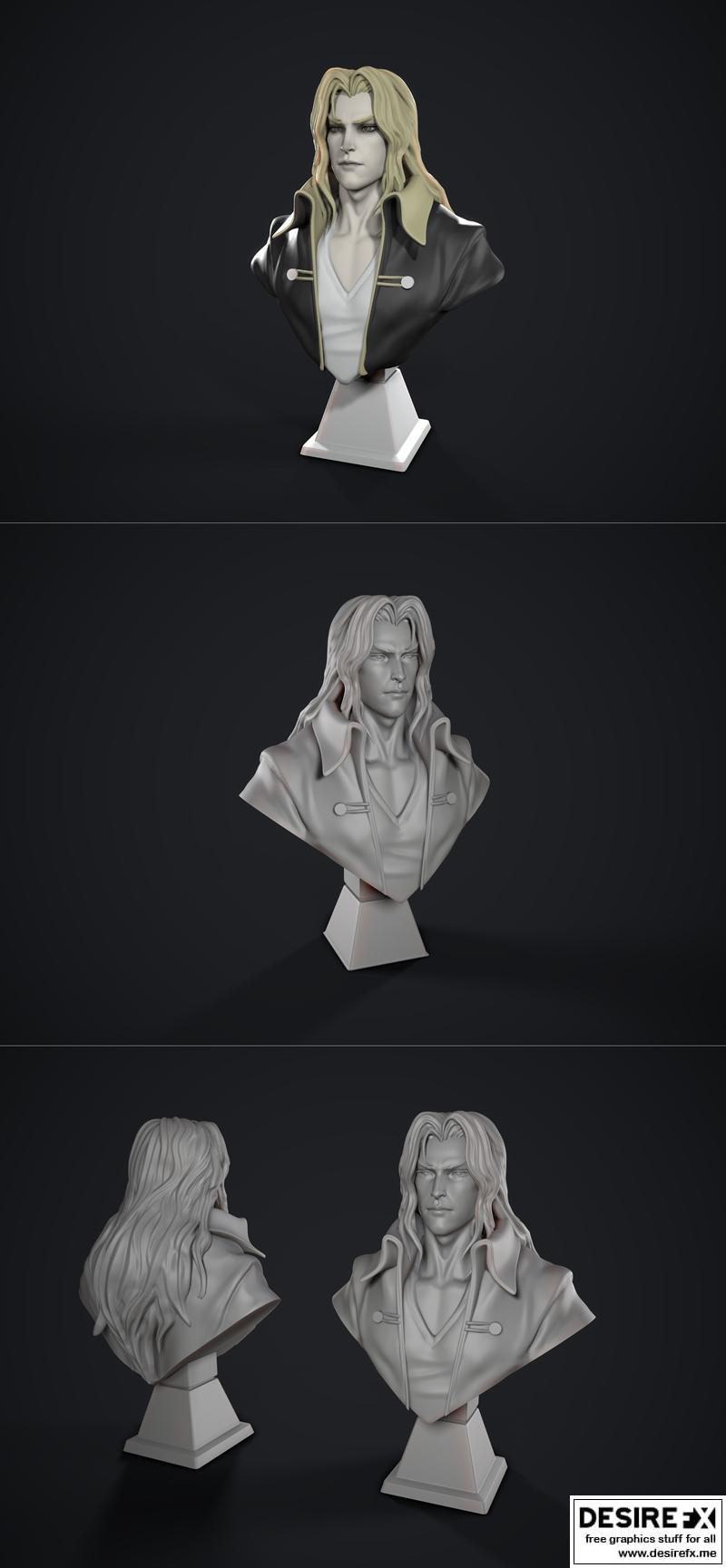 Castlevania 阿尔卡德 3D打印模型|Castlevania – Alucard Bust – 3D Print Model STL