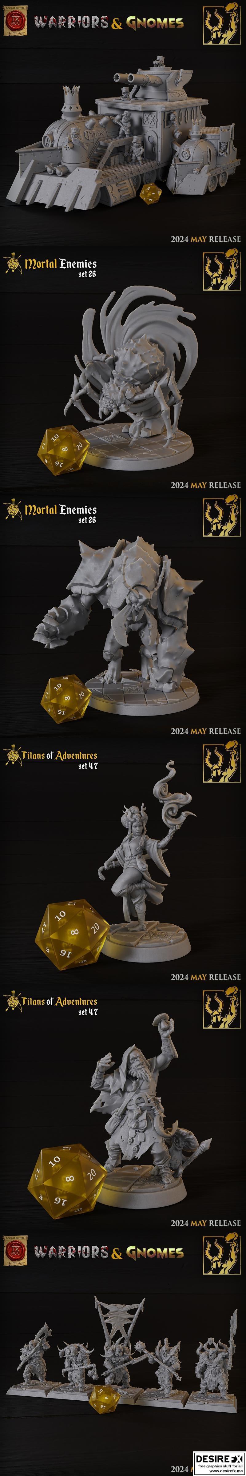 泰坦熔炉：战士与侏儒 3D打印模型|Titan Forge – Warriors & Gnomes Vol2 May 2024 – 3D Print Model STL