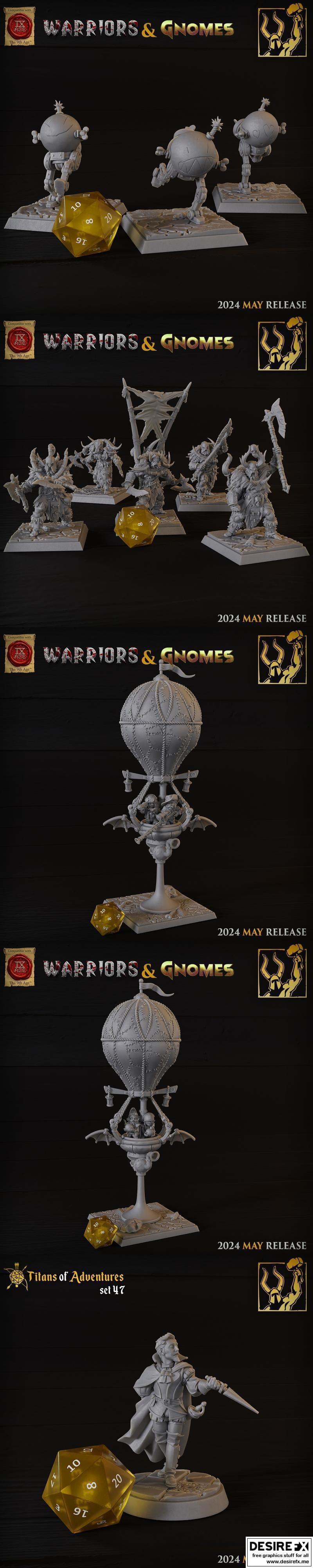 泰坦熔炉：战士与侏儒 3D打印模型|Titan Forge – Warriors & Gnomes Vol2 May 2024 – 3D Print Model STL