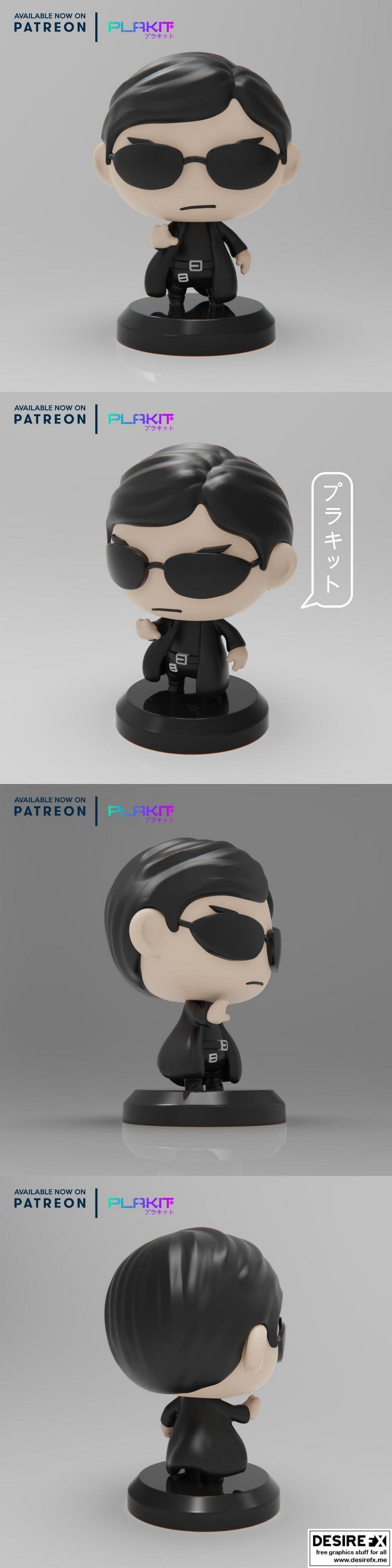 PlaKit 3D打印模型：矩阵Neo角色造型|PlaKit – Matrix – Neo – 3D Print Model