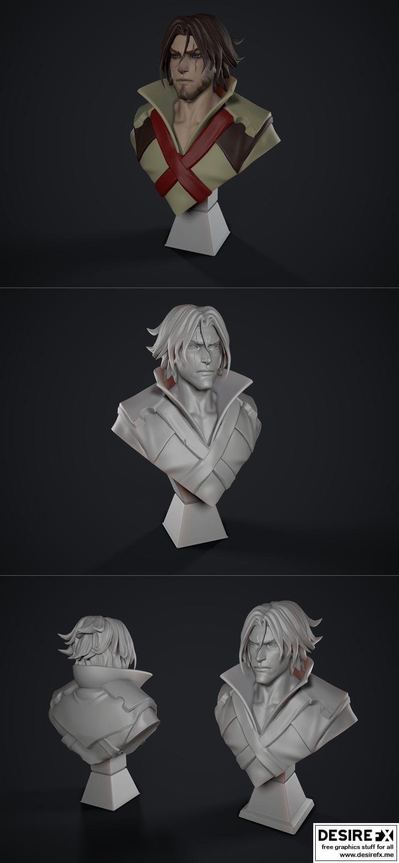 Castlevania 塔维斯 3D打印模型|Castlevania – Trevor Bust – 3D Print Model STL