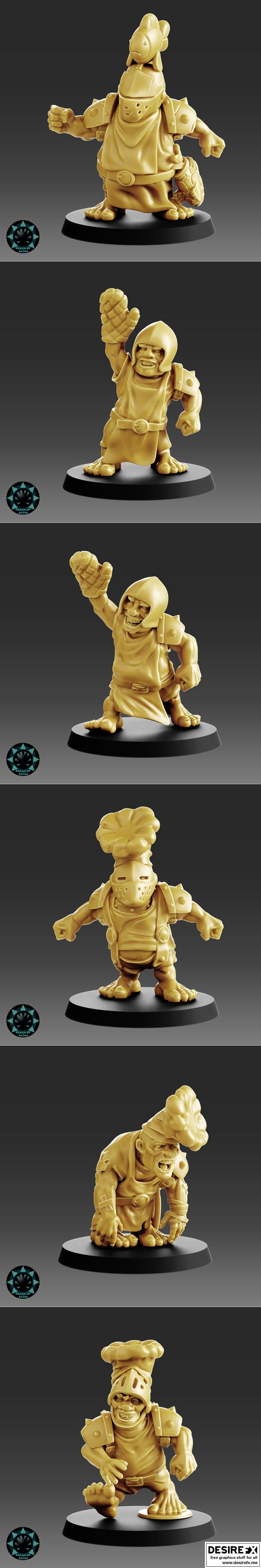 路径之域——厨房骑士——矮人族3D打印模型|Realm of Paths – HALFLINGS – Kitchen Knights – 3D Print Model STL