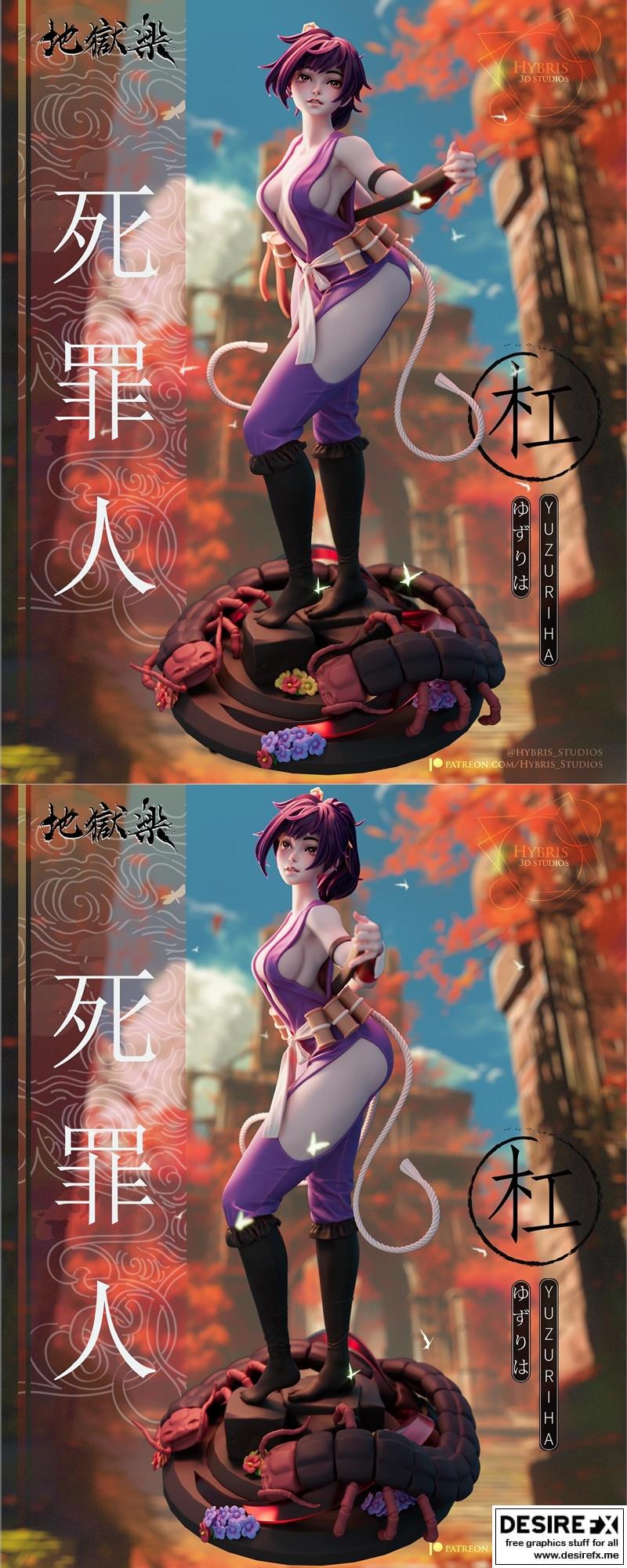 Hybris Studios旗下作品《地狱天堂》中的角色尤泽里哈 3D打印模型|Hybris Studios – Yuzuriha – Hell’s Paradise – 3D Print Model STL