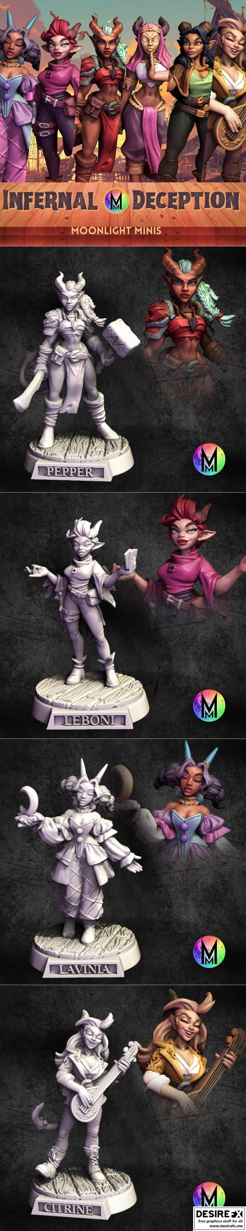 月光迷你款——克里斯汀·范帕滕  infernal deception 3D打印模型|Moonlight Minis – Christine Van Patten – Infernal Deception – 3D Print Model STL