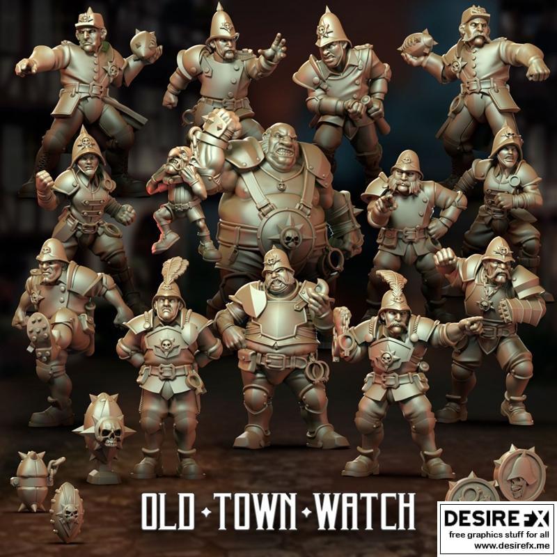 Punga迷你模型-旧镇守时队-2024年4月3D打印版|Punga Miniatures – Old Town Watch Team April 2024 – 3D Print Model STL