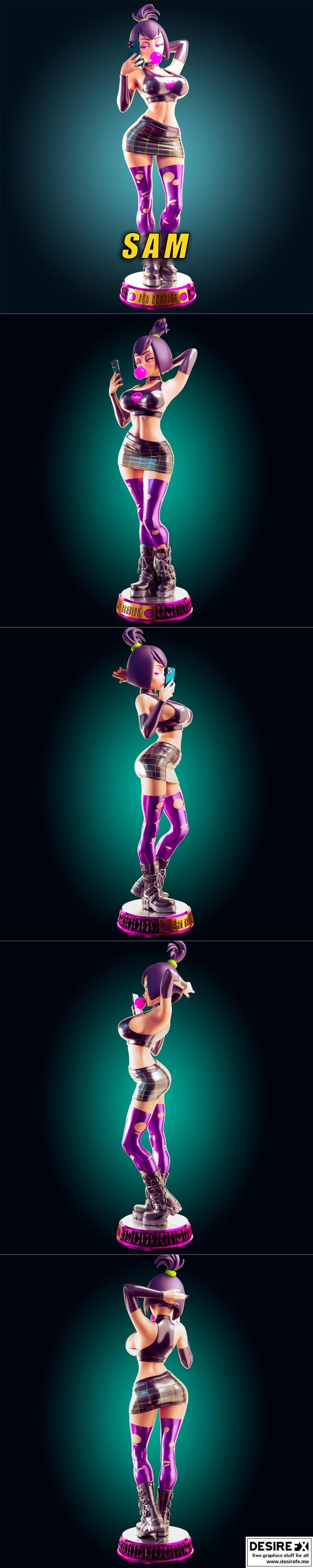 Rhu工作室 3D打印模型 来自动漫游戏角色Sam|Officer Rhu – Sam – 3D Print Model STL