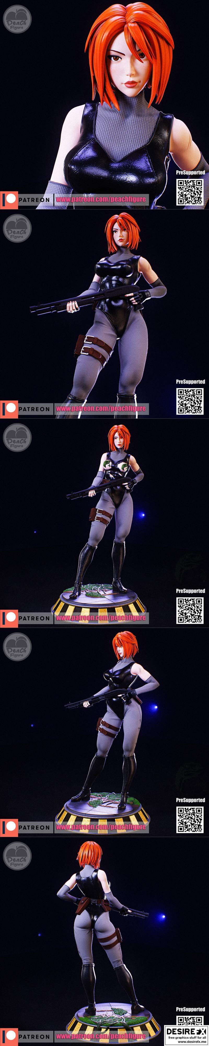 桃形少女——雷吉娜——3D打印模型|Peach Figure – Regina – 3D Print Model STL