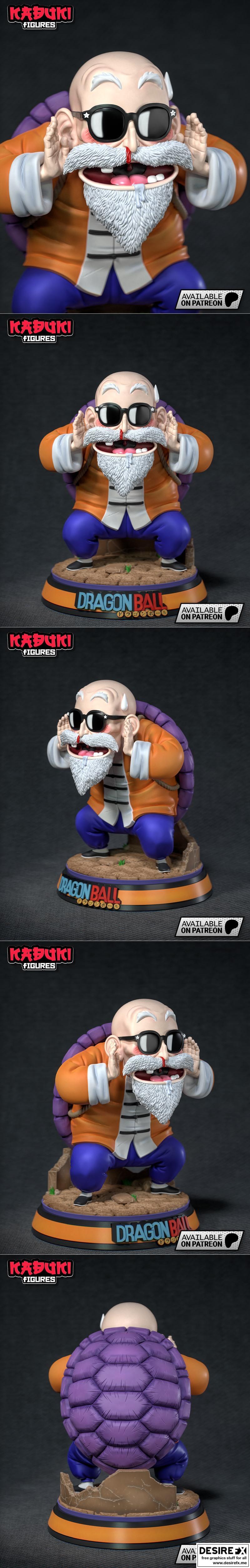 Kabuki Figures 3D打印模型：Master Roshi角色模型|Kabuki Figures – Master Roshi – 3D Print Model STL