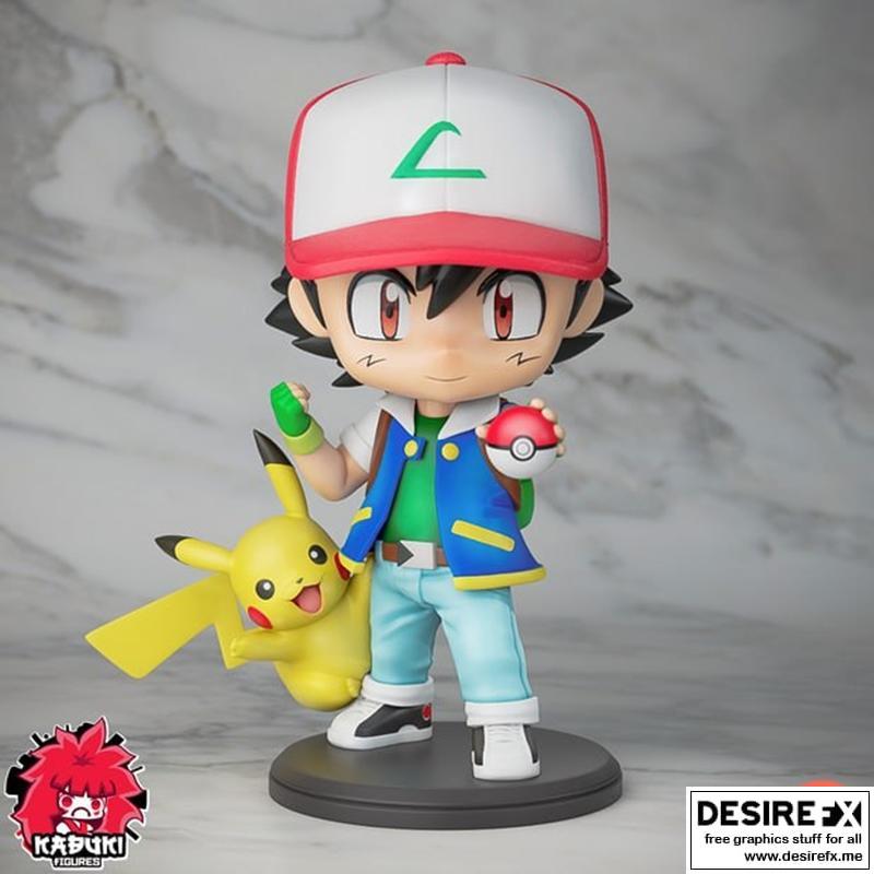 Ash Chibi 3D打印模型|Kabuki Figures – Ash Chibi – 3D Print Model STL