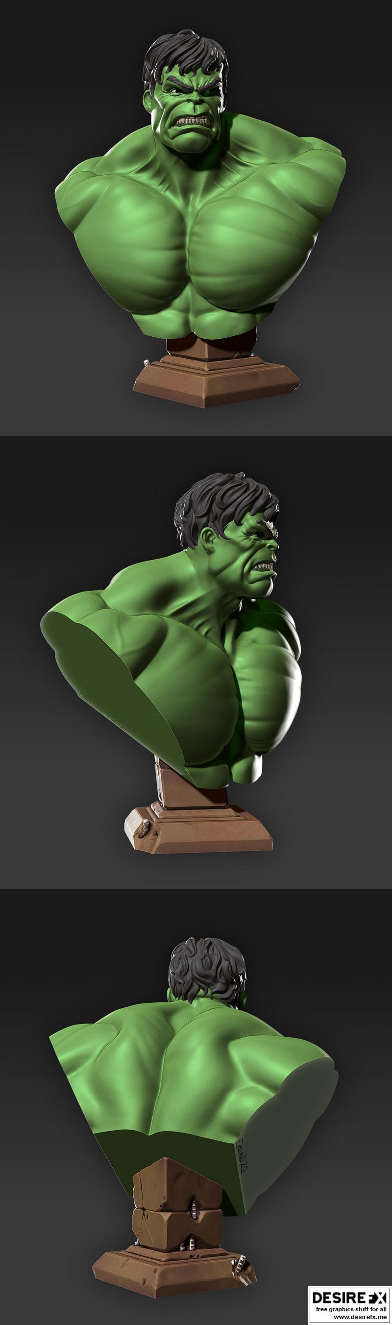 Hulk模型3D打印版|Hulk Bust – 3D Print Model