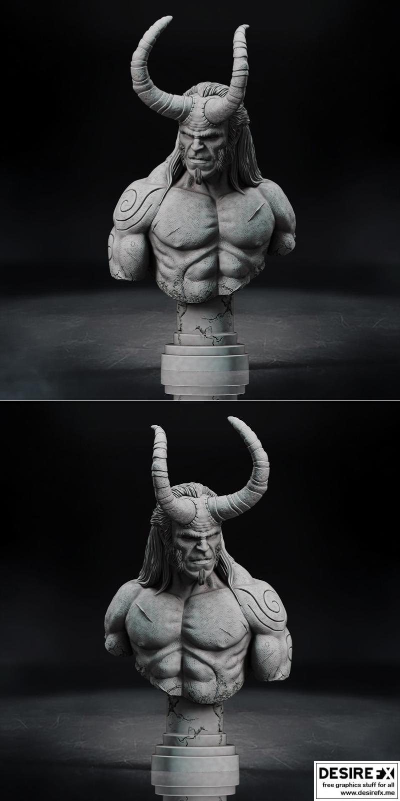 地狱男爵 3D打印模型|Hellboy bust – 3D Print Model STL