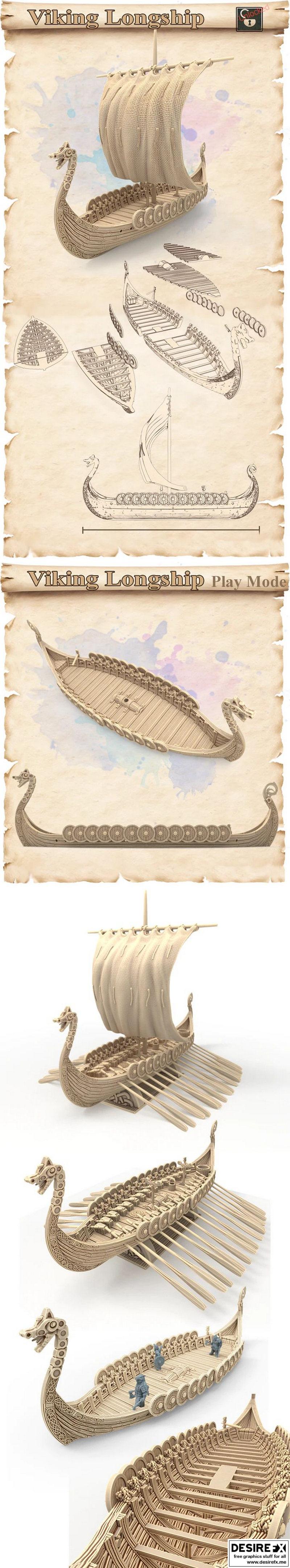 维京长船3D打印模型|Viking Longship – 3D Print Model