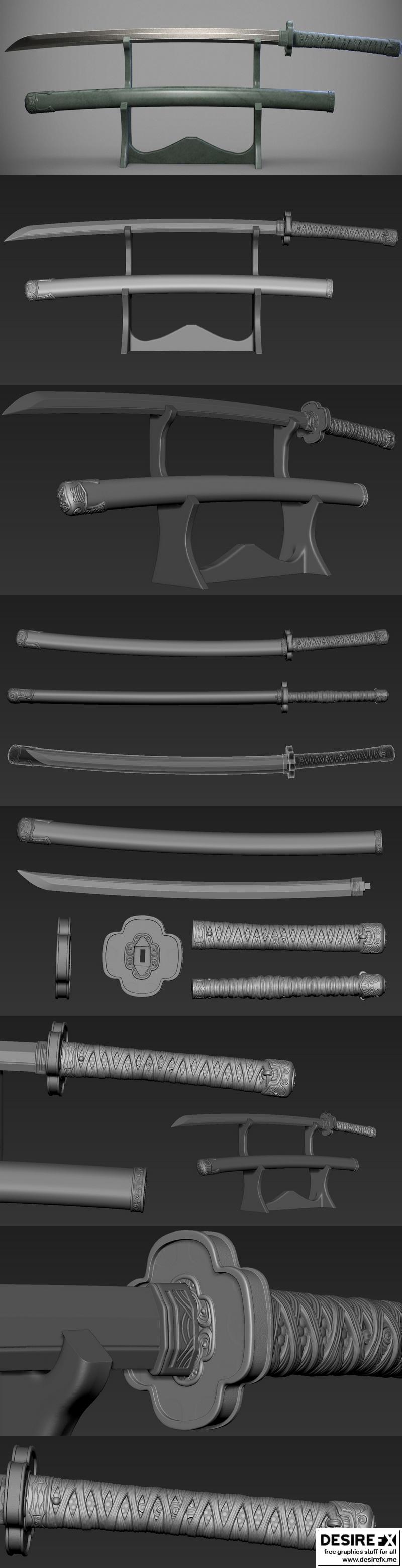 凯达纳 3D打印模型|Katana – 3D Print Model