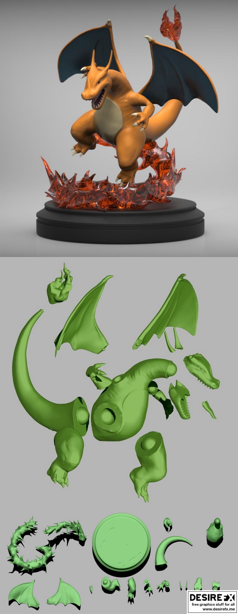 宝可梦3D打印模型：烈焰龙|Charizard – Pokemon – 3D Print Model