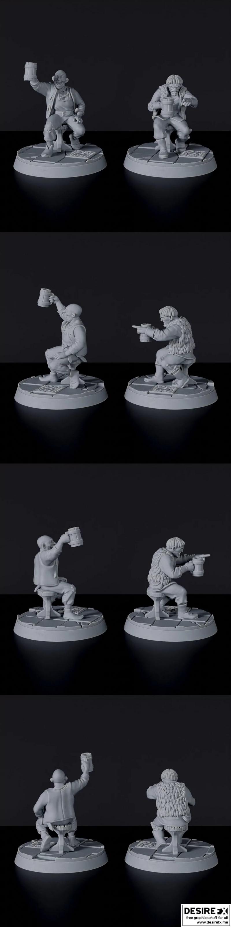 tavern patrons 3d打印模型|Tavern Patrons – 3D Print Model