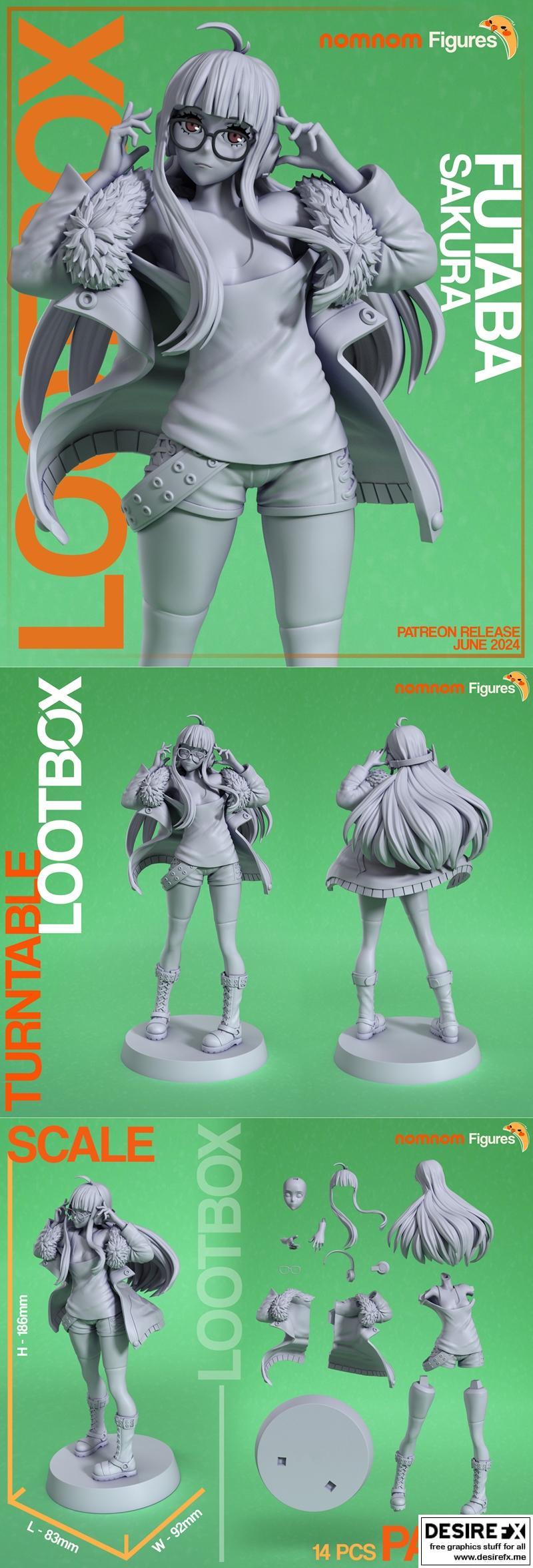 芙塔芭·樱花 Persona 5 3D打印模型|Nomnom Figures – Futaba Sakura – Persona 5 – 3D Print Model STL
