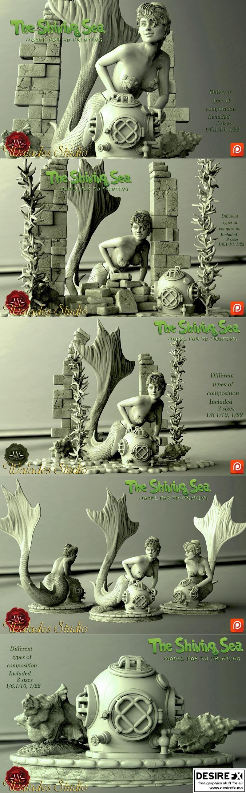 Walades Studio - 海之光芒 - 3D打印模型|Walades Studio – Shining Sea – 3D Print Model STL