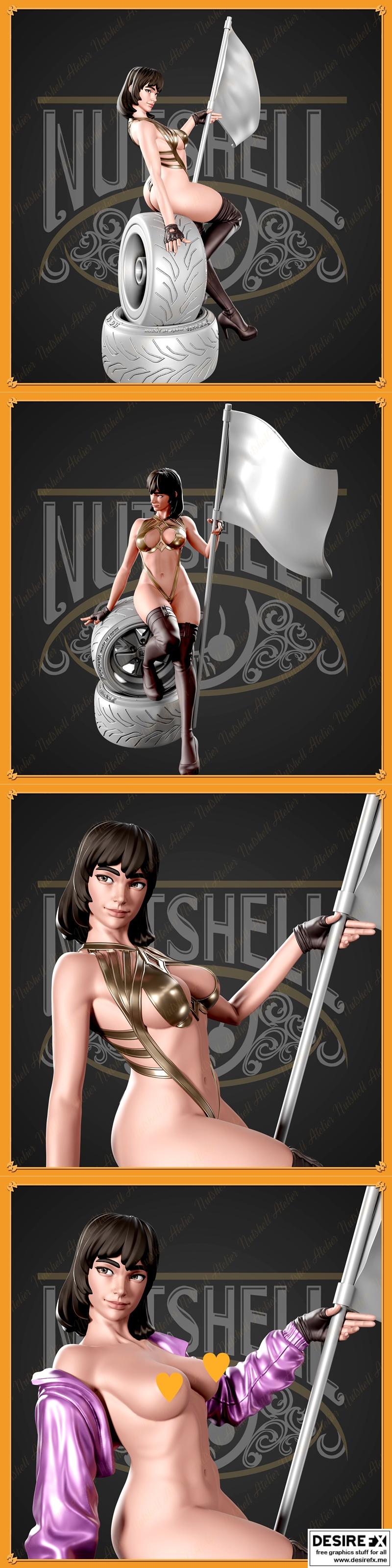 Nutshell Atelier – 赛车少女 1 – 3D打印模型|Nutshell Atelier – Racing Girl 1 – 3D Print Model STL