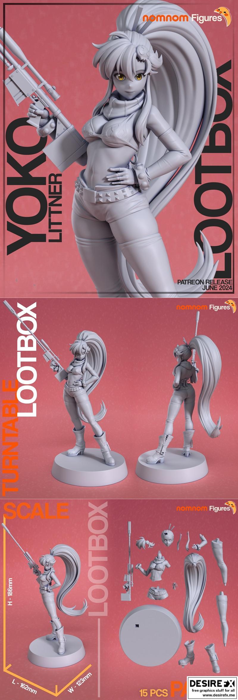 Nomnom工作室3D打印模型：Yoko Littner角色模型|Nomnom Figures – Yoko Littner – 3D Print Model STL