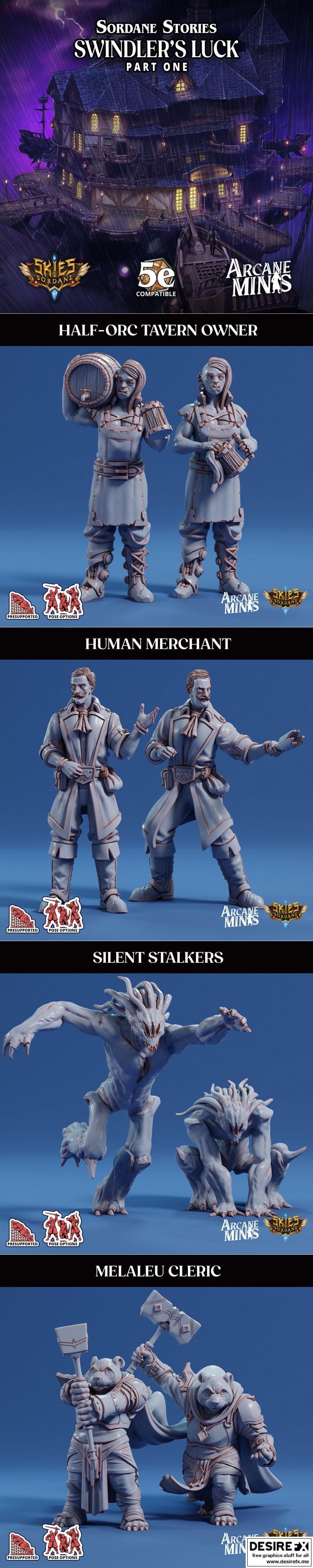 Arcane迷你模型：欺诈者的运气 第一章|Arcane Minis – Swindler’s Luck – Part One – 3D Print Model STL