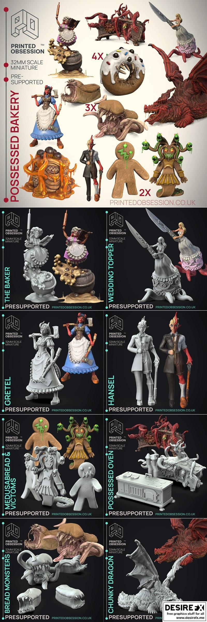 被支配的烘焙店——3D打印模型|Printed Obsession – Possessed Bakery – 3D Print Model STL