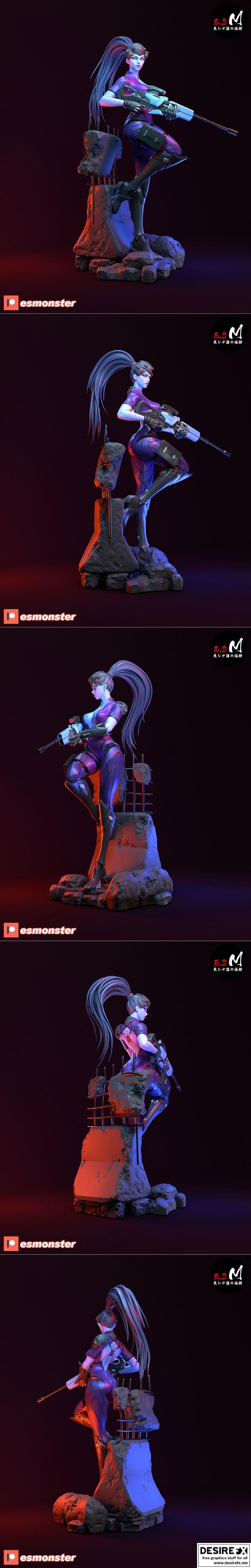E.S.怪物 - 死亡女武神 - 3D打印模型|E.S Monster – Widowmaker – 3D Print Model STL