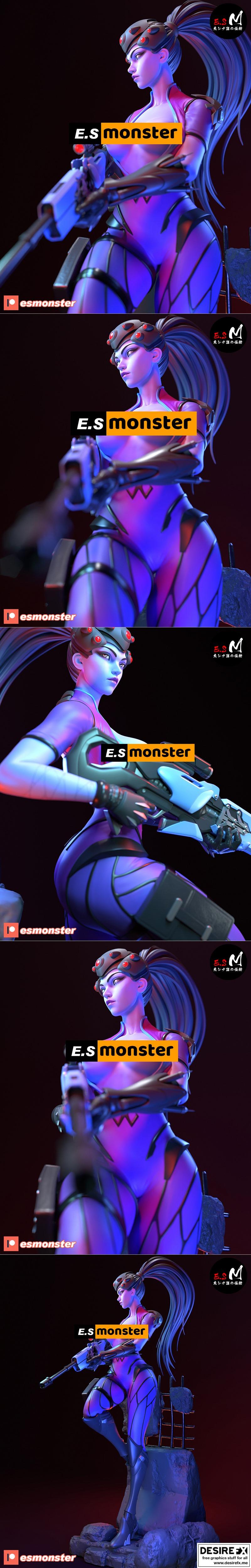 E.S.怪物 - 死亡女武神 - 3D打印模型|E.S Monster – Widowmaker – 3D Print Model STL
