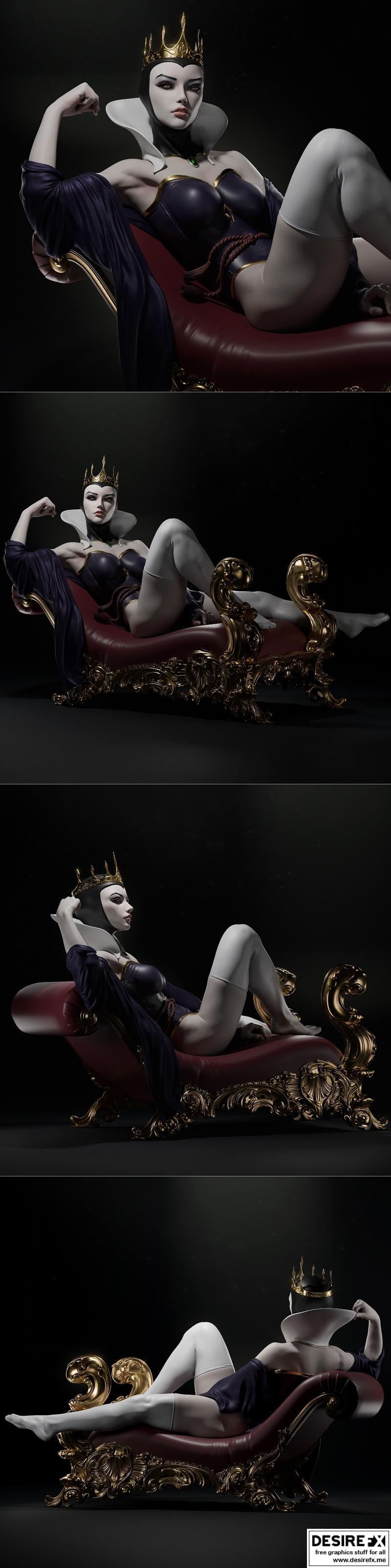 Ca 3d Studios - 女巫王 - 3D打印模型|Ca 3d Studios – Evil Queen – 3D Print Model STL
