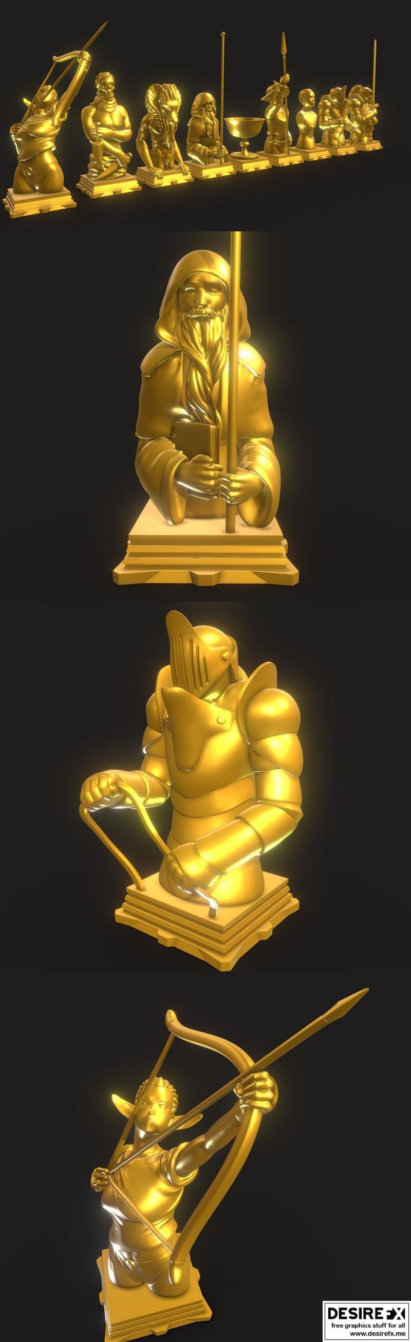 Fate/零境 9类棋盘 3D打印模型|Fatezero – 9 Classes Chess Set – 3D Print Model