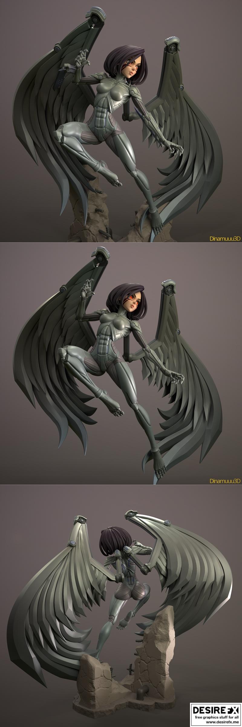 Dinamuuu3D - 阿丽塔 3D打印模型|Dinamuuu3D – Alita – 3D Print Model STL