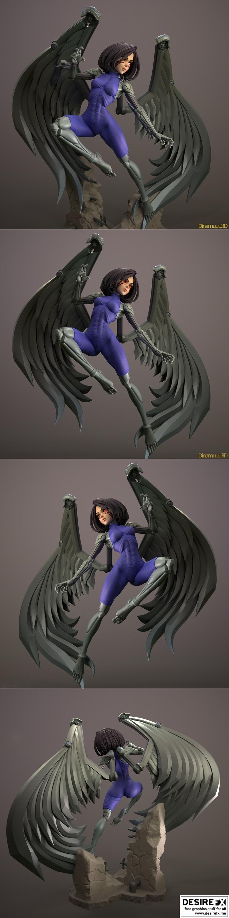 Dinamuuu3D - 阿丽塔 3D打印模型|Dinamuuu3D – Alita – 3D Print Model STL