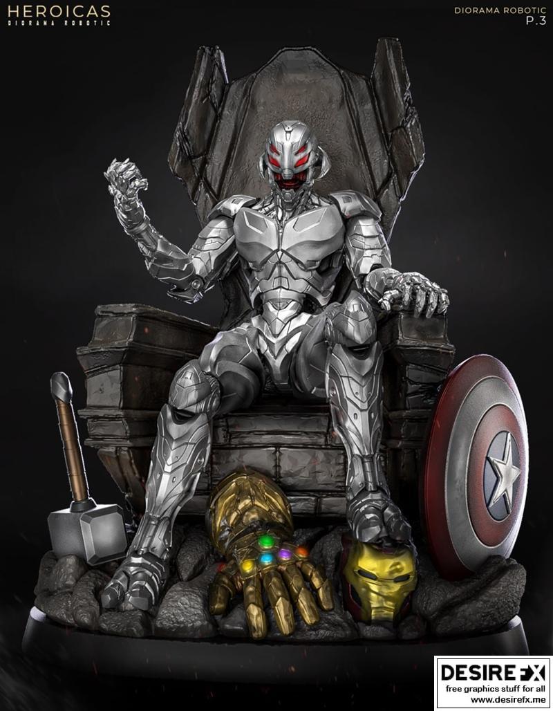 英雄级 - 奥创 - 3D打印模型|Heroicas – Ultron – 3D Print Model STL